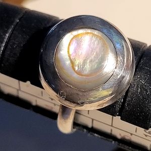 Vintage Sterling Mother of Pearl Ring  Size 4